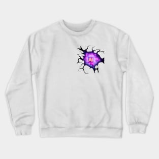 Artificial Intelligence Heart Anamorphic Illusion Crewneck Sweatshirt